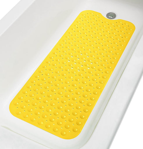 Extra-Long Non-Slip Bathtub & Shower Mat 39”x16” (Smooth/Non-Textured Tubs Only) Safe, Clean, Machine-Washable, Superior Grip&Drainage, Vinyl, Opa...
