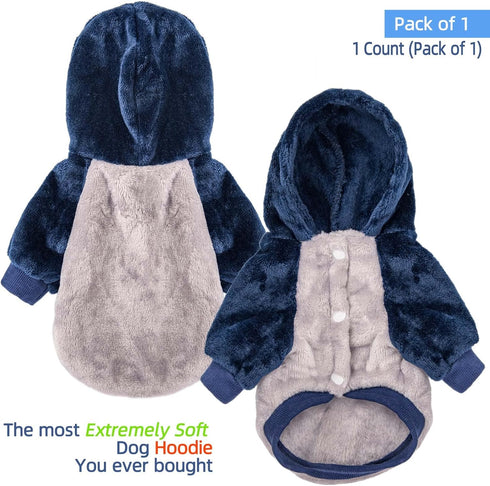 FabriCastle Dog Hoodie Sweater, Dog Clothes, Dog Coat, Dog Jacket for Small or Medium Dogs Boy or Girl, Ultra Soft and Warm Cat Pet Sweaters (Grey...