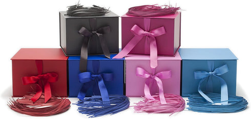 Hallmark Medium Gift Box with Lid and Shredded Paper Fill (Red 7 inch Box) for Birthdays, Graduations, Anniversaries, Christmas, Valentine's Day, ...