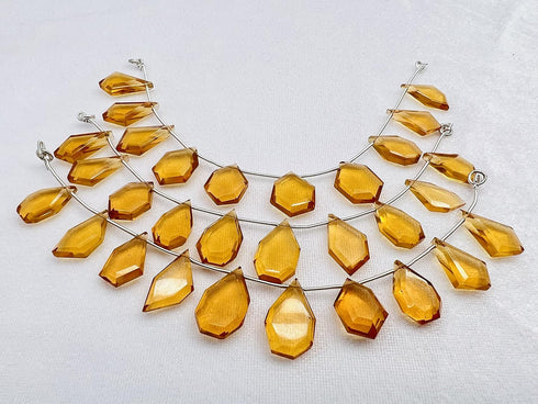 1 Strand Citrine Quartz 10 Pcs Beads Size 4x17-6x20mm Fancy Shape Cut Faceted Beads for Jewellery Making, Beading & Craft Supplies KCRAFTS-RK_k11...