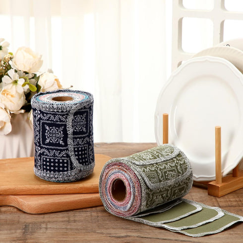 50 Pcs Reusable Toilet Washable Bidet Towels Rerollable Cloth Wipes Paperless Towels Roll Absorbent Cotton Towels Paper Towels for Kitchen Paperle...