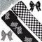 Racing Flag Black White Ribbon Wired Edge Ribbon, Plaid Check Burlap Ribbon, Blakc White Wired Ribbon for Gift Wrapping, Wreath Bows Making, Craft...