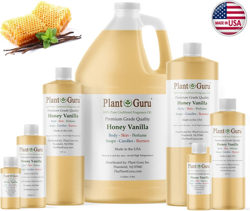 Honey Vanilla Fragrance Oil 4 fl. oz. Scented Oil for DIY Soap Making, Candles, Bath Bombs, Body Butters. Used in Aromatherapy Diffusers, Burners ...
