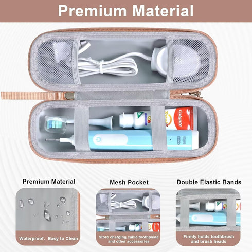 Travel Case for Oral-B/Oral-B Pro 1000 1500 5000 7000 7500 6000 9600/ Phlips Sonicare 4100 5100 1100 6100 5300 7500 Electric Toothbrush, Portable ...