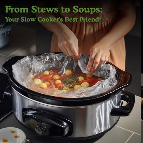 Regency Wraps Slow Cooker Saver, Time Saving, Non-Stick Liners For Easy Clean Up After Making Stews Soup and Meat, Store and Reheat Food, 20 x 12,...