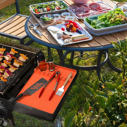 Blackstone Griddle Accessories, Silicone Mat for Blackstone Griddle, Silicone Griddle Mat with Drip Pad, Grill BBQ Caddy Utensils Holder for Kitch...