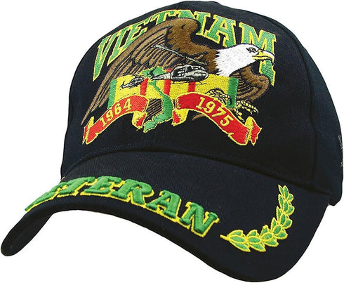 Vietnam Veteran Eagle Low Profile Cap, Black, Adjustable...