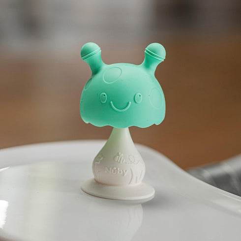 Nuby Super Soft Silicone Teether with Suction Base - Visually Stimulating and Easy to Grasp Toy for Baby Teething Relief - 3+ Months...