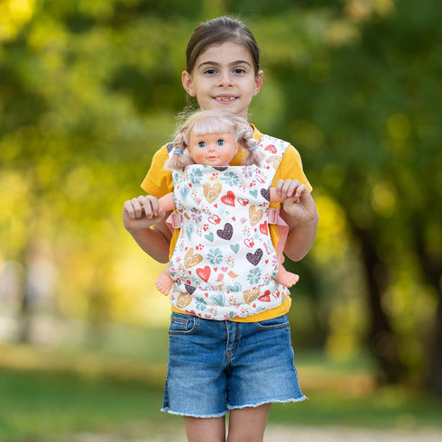 Baby Doll Carrier Kids Toy Carrier for Dolls Doll Carrier for Little Girls Front and Back with Adjustable Straps Doll Accessories - Pink - Love De...