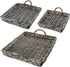 AuldHome Design Rustic Willow Basket Trays, Set of 3 (Square, Gray Washed); Natural Wicker Decorative Farmhouse Trays...