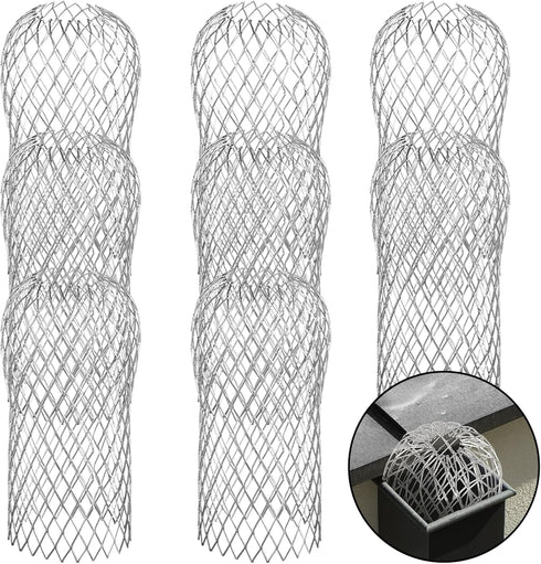 Gutter Guard 8 Pack, Gutter Downspout Guard 3.5 Inch Adjustable Aluminum Leaf Filter Strainer Gutter Guards Mesh Preventing Blockage Leaves Debris...