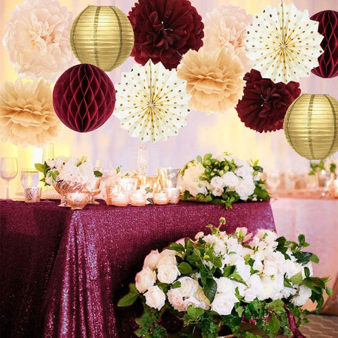 Qian's Party 21st Birthday Decorations, Wine Burgundy Rose Gold, Women's Department, Includes 51 Pieces...