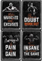 Inspirational Gym & Workout Posters - 11x17" (4) Throwback Traits...
