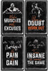 Inspirational Gym & Workout Posters - 11x17" (4) Throwback Traits...