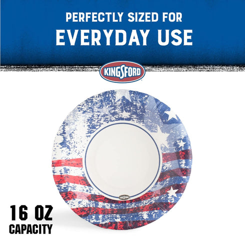 Kingsford Heavy Duty Soak Proof Paper Bowls, 16 oz - 40 Count Paper Bowls for Barbecues, Picnics & Holidays Microwave Safe Disposable Bowls | Amer...