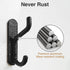 4 PCS Coat Hook Adhesive Towel Hook Heavy Duty Wall Mounted Black...