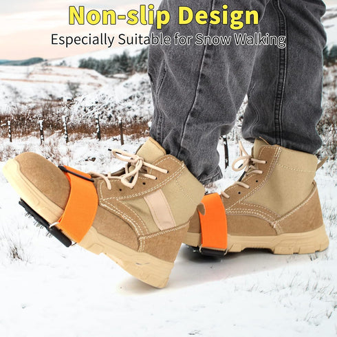 Mid-Sole Ice Cleats Crampons Traction Snow Grips with Tungsten Spikes...