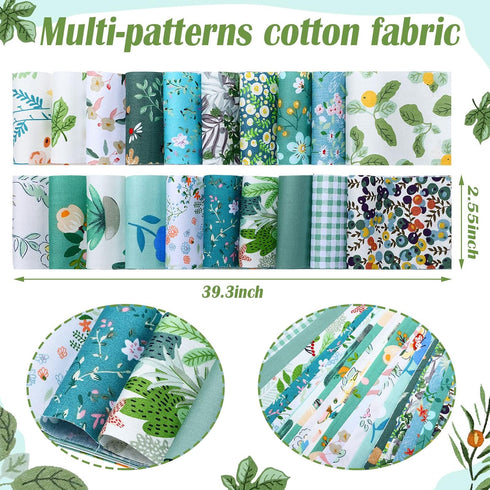 Hosuly 40 Pcs Floral Cotton Fabric Patchwork Roll Cotton Quilting Fabric Roll up Cotton Fabric Quilting Strips 2.55 Inch Precut Patchwork Roll for...