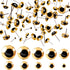 TOAOB 100pcs Yellow Glass Eyes Kits 3mm to 12mm Assorted Sizes for Crafts Needle Felting Bears Dolls Decoys Sewing...