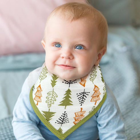 DREAMS & DIMPLES Muslin Baby Bibs with Adjustable Nickle Free Snap Button Cotton Bib 4 Pack Bandana Bib for Newborn - Toddler...
