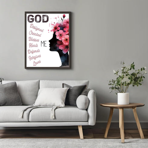 Posterizer 1 pcs-God loves me- spiritual wall decor-Afro-American Art Collection-Religious Posters-Gifts for Christians-Decor for Home & Office- U...
