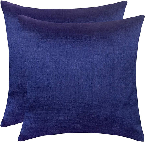 The White Petals Navy Blue Euro Sham Covers for Sofa, Couch & Bed (26x26 inch, Pack of 2)...