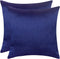 The White Petals Navy Blue Euro Sham Covers for Sofa, Couch & Bed (26x26 inch, Pack of 2)...