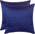 The White Petals Navy Blue Euro Sham Covers for Sofa, Couch & Bed (26x26 inch, Pack of 2)...