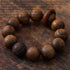 chuanglian-Bird Hut Handmade Unisex 12 Beads Natural Bubinga Wood Prayer Beads Link Wrist Meditation Star Ring Circumstellar Decompression Bracele...