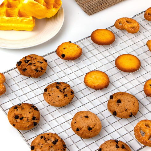Cooling Rack for Baking 2-Pack, 16x10 Inches Baking Rack, Thick Wire Cookie Rack for Cooking, Roasting, Grilling, Drying, Oven Safe, Fits Half She...