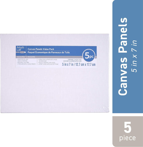 5 Pack 5" x 7" Value Canvas Panel by Artist's Loft...