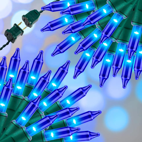 100LIGHTS BLUE Extra-Bright With End Connectors Christmas Decorative Lights 5.98m UL Certified Mini String Light Set Waterproof for Home Garden Ho...