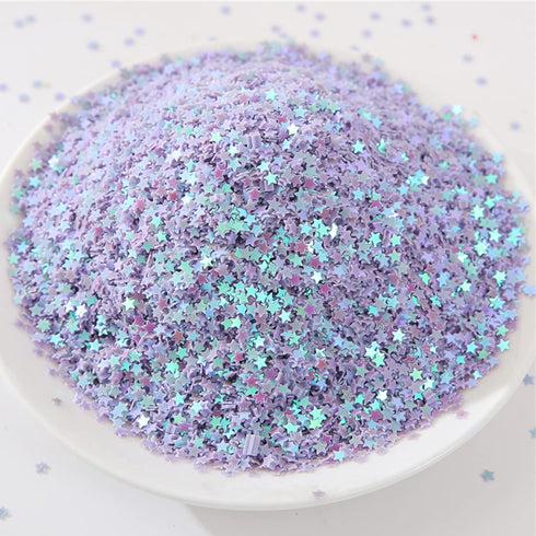 Art Craft Glitter, 3mm Star Shaped Holographic Chunky Flakes Sequins for Slime, Nail Art,Tumblers, Resin Craft, Festival Party - 0.35oz (10g) Purp...