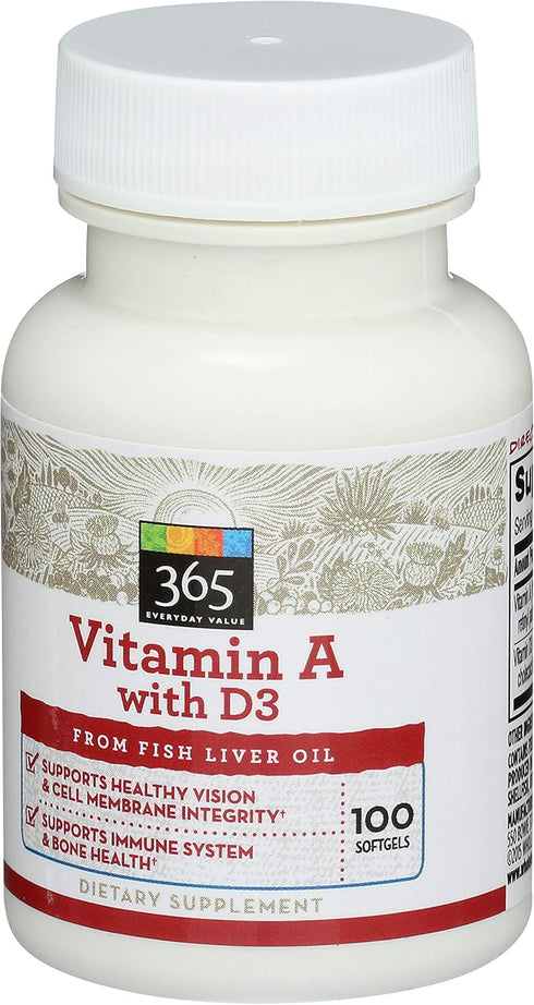 365 Everyday Value, Vitamin A with D3, 100 ct...