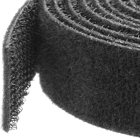 StarTech.com 50ft. Hook and Loop Roll - Cut-to-Size Reusable Cable Ties - Bulk Industrial Wire Fastener Tape - Adjustable Fabric Wraps - Black (HK...