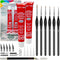 Testors Cement Plastic Model Glue Adhesive 2-Pack, 6 Fine Detail Miniatures Paint Brushes, Precision Crafting Knife with Extra Blades and Tips...