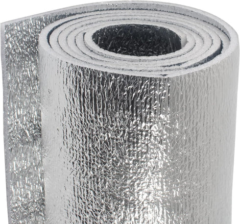 5mm Reflective Insulation Foam Core Radiant Barrier 40“ × 80” Double Side Foil Cold and Heat Shield Thermal Insulation for Ceilings,Walls,Steel Bu...