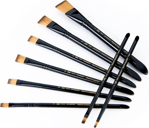 Majestic Royal & Langnickel Flat and Glaze Wash Artist Brush Set, 8-Piece...