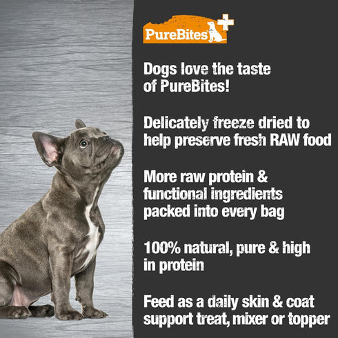 PureBites+ Skin & Coat Freeze Dried Dog Treats, 5 Ingredients, Made in USA, 3oz...