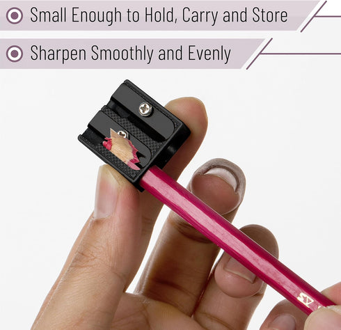Mr. Pen Handheld Metal Pencil Sharpener with 2 Holes, Pack of 6, Black, Colored Pencil Sharpener, Pencil Sharpeners Handheld Pencil Sharpener Manu...