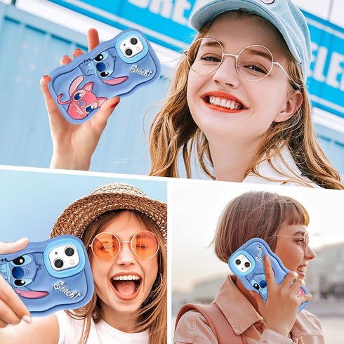 oqpa for iPhone 13 Case Cute Cartoon 3D Character Design Girly Cases for Girls Boys Women Teens Kawaii Unique Fun Cool Funny Silicone Soft Shockpr...