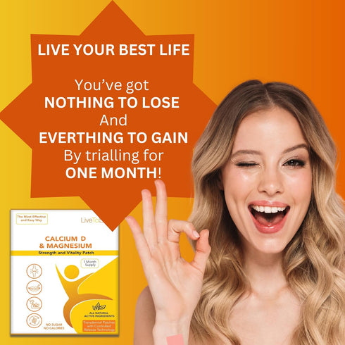 Calcium Magnesium D3 Topical Patches for Men and Women - One Month Supply - USA Made by Live to Shine...