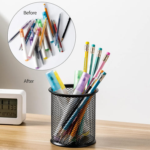 Amazon Basics Wire Mesh Pen Cup, Black...