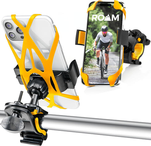 Roam Universal Cell Phone Holder Net Mount - Adjustable Up to 3.6" W x 7" L - 360° Rotation - Hands Free Navigation System for Motorcycle eBike Di...