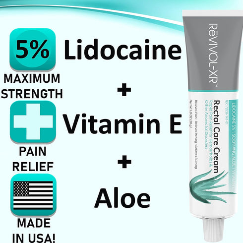 Hemorrhoid Cream, Maximum Strength 5% Lidocaine Numbing, Rapid Pain Relief USA Made (Standard Care)...