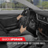 Motor Trend GripDrive Faux Black Leather Steering Wheel Cover for Car Truck Van SUV, Small 14 inch Size, Solid Black Stitched Car Steering Wheel C...