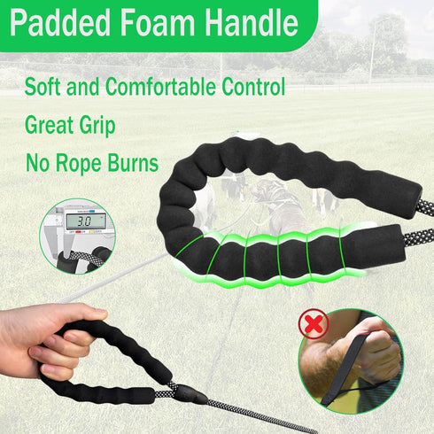 Heavy Duty Long Dog Leash 30 feet Long Leash for Dogs Outside, Reflective Long Dog Leash Long Line Dog Leash Check Cord Rope with Swivel Hook and ...