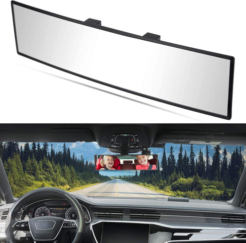 JOYTUTUS Rear View Mirror, Universal 11.81 Inch Panoramic Convex Rearview Mirror, Interior Clip-on Wide Angle Rear View Mirror to Reduce Blind Spo...