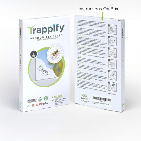 Trappify Fly Trap Indoor: Window Fly Traps for Home | Fruit Fly Traps for Indoors, Gnat Traps for House Indoor | Disposable Fly Trap with Sticky A...