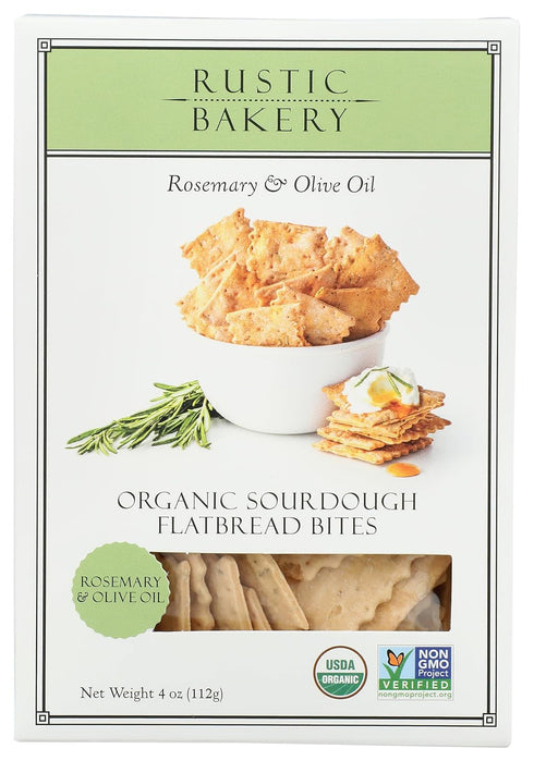 RUSTIC BAKERY Organic Rosemary Olive Oil Flatbrd Bites, 4 OZ...